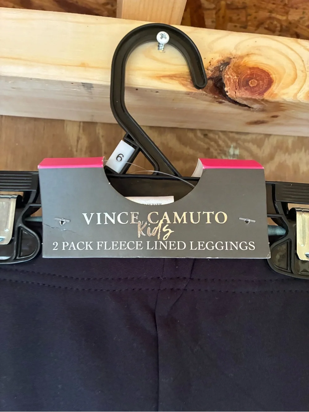 Vince Camuto Kids Black Leggings with Floral Inset